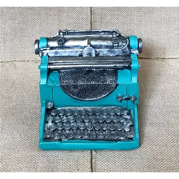 Teal Green Typewriter Coin Bank Writer Author Gift Retro Whimsical Novelty Fun - Picture 1 of 7